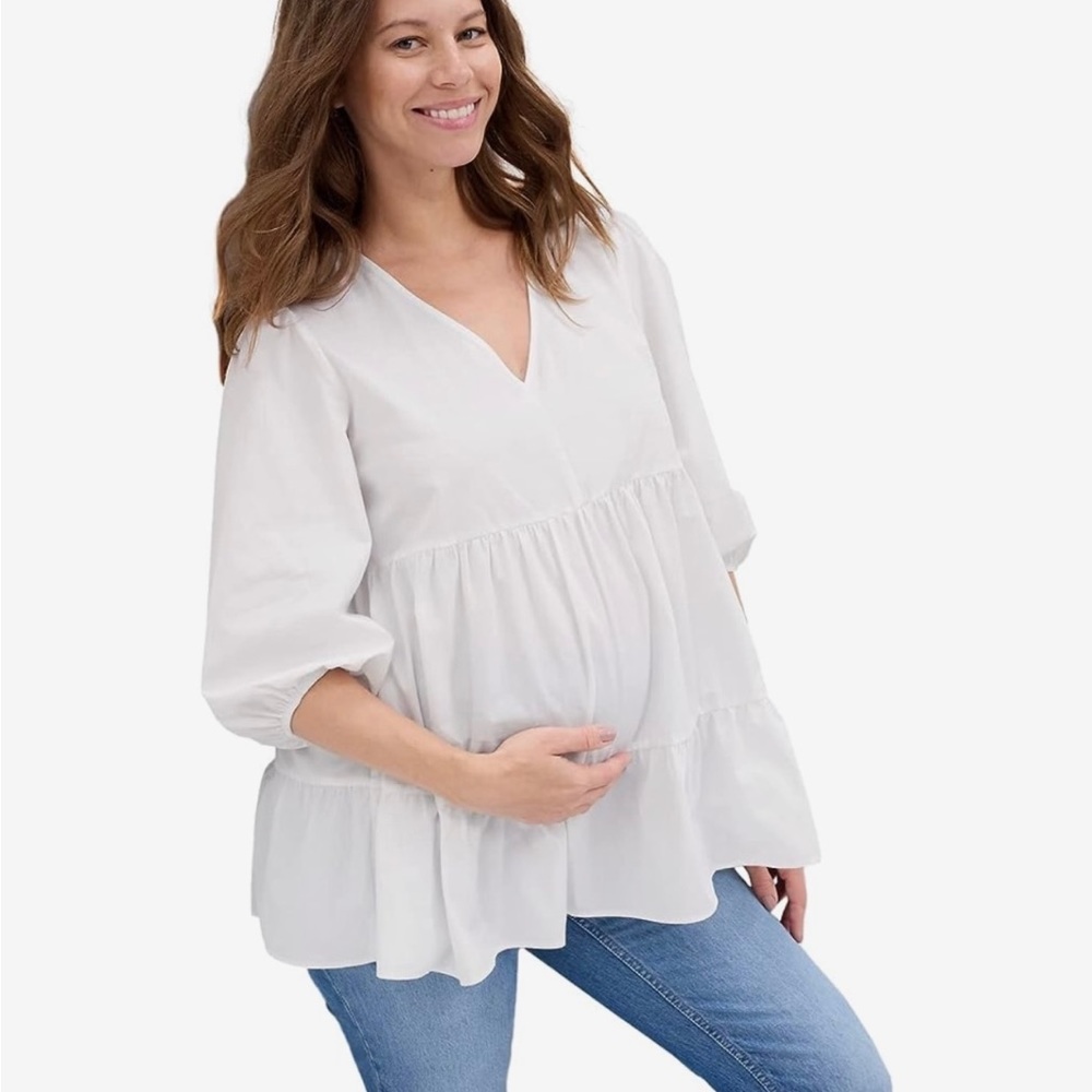 Gap Maternity Poplin Tier Top